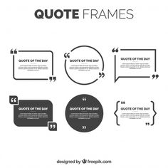 quote frames with different types of speech bubbles on the bottom, and an arrow pointing to them