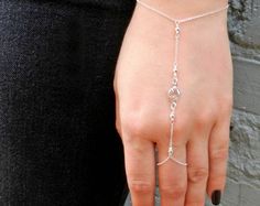 Gold Hand Chain Minimal Slave Bracelet Finger Bracelet by GEHATI Hand Bracelet Gold, Bracelet Ring Chain, Ring Chain Bracelet, Finger Ring Bracelet, Gold Hand Chain, Busy Girl, Gold Bead Bracelet, Finger Bracelets, Diy Ring