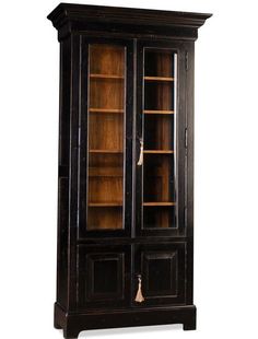 Regal Ebony Bookcase - Belle Escape Bookcase Antique, Elegant Outdoor Furniture, Black Bookcase, Walnut Bookcase, French Country Furniture, Glass Front Cabinets, Glass Panel Door, Wood Bookcase, Glass Cabinet Doors