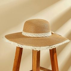 Beat the heat in style with this fashionable straw sun hat. The extra-wide brim provides ample shade and UV protection for your face and neck. The lace trim detail adds a touch of elegance. Lightweight and breathable, it's perfect for sunny days at the beach, outdoor events, or vacations. The durable straw construction ensures lasting quality. Product code: CAC03C4E004HC Spring Crochet Hat With Adjustable Trim, Summer Hats With Crochet Trim And Adjustable Fit, Adjustable Summer Hat With Crochet Trim, Casual Summer Hats With Crochet Trim, Summer Beach Crochet Hat With Crochet Trim, Summer Adjustable Crochet Hat With Crochet Trim, Casual Summer Hat With Crochet Trim, Adjustable Summer Crochet Hat With Crochet Trim, Summer Crochet Hat With Crochet Trim For Vacation