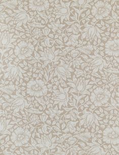 a beige and white wallpaper with flowers on it