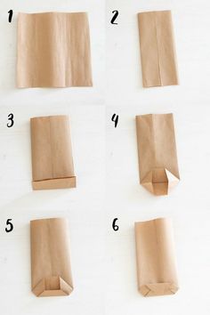 how to make paper bags out of brown paper with numbers on the top and bottom