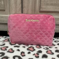 Juicy Couture Pink & Gold Cosmetic Bag Brand New Without Tags Gold Cosmetic, Steve Madden Purse, Couture Bags, Juicy Couture Bags, Bag Brand, Cosmetic Bags, Pink Gold, Juicy Couture, Cosmetic Bag