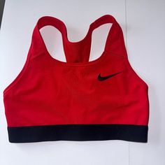 This Red Nike Sports Bra Has Never Been Worn And Is In Brand New Shape! Nike Sports Bras Red, Red Sports Bra, Red Nike, Nike Sports Bra, Nike Red, Nike Sports, Women's Intimates, Nike Women, Sports Bra