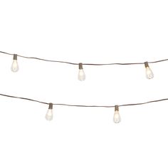 several light bulbs are hanging on a string