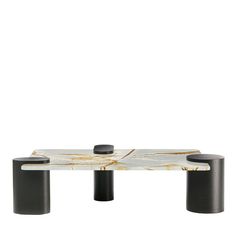 a marble coffee table with black legs and an abstract design on the top, against a white background