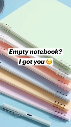 a stack of notebooks with the words empty notebook? i got you