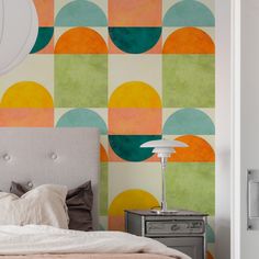 Mid-Century Modern Wallpaper with Colorful Checkers design Midcentury Modern Wallpaper, Checkers Wallpaper, Mid Century Modern Wallpaper, Checker Wallpaper, Checkered Design, 4 Wallpaper, Types Of Rooms, Summer Pattern, Mural Design