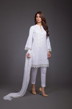 Bareeze Vision 2 Mc594 White Collection 2021 Pakistani White Kurti, Fitted Cotton Lawn Suit With Long Sleeves, Elegant Long Sleeve Cambric Sets, Elegant Cotton Dresses For Eid, Elegant Cotton Dress With Dupatta, Elegant Formal Cambric Sets, Spring Formal Unstitched Suit With Resham Embroidery, Fitted Cambric Wedding Dress, Formal Spring Lawn Suit With Chikankari Embroidery