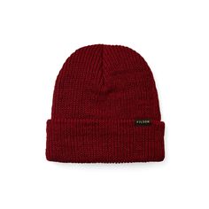 This warm, wool watch cap is perfect for insulating against drizzle, snow and dropping temperatures. The size and coverage is easily adjusted by cuffing the cap as desired. | Filson Watch Cap Beanie Red Watch Cap, Caps Hats, North America, Accessories Hats, Made In Usa, Fashion Accessories, Wool, Outfit Accessories, Hats