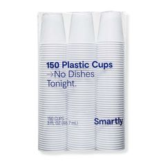 pack of 150 plastic cups with no dishes on them