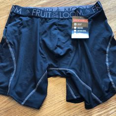 Nwt Fruit Of The Loom Boxer Briefs Underwear Size Large, Two Pair, Black With Gray Stitching Boxer Briefs, Fruit Of The Loom, The Loom, Briefs, Loom, Black Gray, Black And Grey, Stitching, Socks