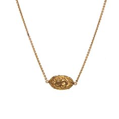 This is part of Chairish’s Fine Jewelry assortment.  Stylish and finely detailed antique Art Nouveau watch chain necklace crafted in 14k yellow gold (circa 1900s to 1910s).    Originally a watch chain, the floral embossed and turquoise set ornament is a unique feature of the chain. Measuring 16 1/2 inches the chain sits nicely as a choker style at the nape of the neck. We recently added an 8mm ring that clips to the dog clasp and allow charms or pendants to be added to the chain to create your own unique look.    The necklace is in good condition with patina evident. Note: previous repair evident to the chain.   Particulars:  Weight: 8 grams  Stones:  N/A  Size & Measurements: The necklace measures 16 1/2 inches in length. The turquoise ornament measures 3/4 x 1/2 inch.    Metal & Hallmark Victorian Necklace With 17 Jewels In Oval Pendant, Vintage 14k Gold Necklace With Adjustable Chain, Heirloom Filigree Necklaces For Ceremonial Occasion, Heirloom Filigree Ceremonial Necklaces, Ceremonial Heirloom Filigree Necklaces, Ceremonial Heirloom Filigree Necklace, Engraved Bronze 14k Gold Necklaces, Timeless Filigree Jewelry For Gifts, Timeless Filigree Jewelry As A Gift