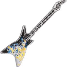 an electric guitar shaped keychain on a white background