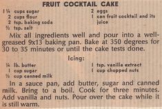 an old recipe for fruit cocktail cake