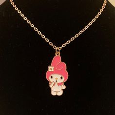 Brand New Handmade My Melody Necklace Rose Gold And Enamel Pendant 1.25 X 1” Pendant Rose Gold Plated 18 Inch Chain Also Available In Yellow Gold. See Other Listing. Bundle & Save! Pink Charm Necklace For Gifts, Pink Kawaii Jewelry For Valentine's Day, Kawaii Pink Jewelry For Valentine's Day, Kawaii Necklaces For Valentine's Day, Hello Kitty Jewelry For Valentine's Day Gift, Pink Kawaii Charm Necklaces For Birthdays, Whimsical Pink Charm Necklace With Lobster Clasp, My Melody Necklace, Whimsical Pink Charm Necklace For Gift