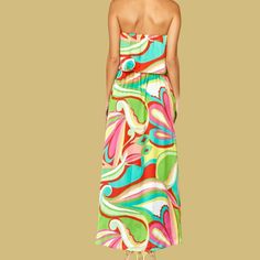 Make a splash in the Calista Satin Maxi Dress. This bold and colorful piece flatters the figure with its timeless fit, while its shimmering satin fabric adds a touch of glamour. Feel beautiful and confident any night of the week! Material100% Polyester Elegant Vibrant Print Midi Dress For Party, Elegant Midi Dress With Vibrant Print For Party, Elegant Multicolor Maxi Dress For Party Season, Glamorous Satin Maxi Dress For Spring, Multicolor Retro Silk Dress, Elegant Party Dress With Vibrant Print, Retro Multicolor Silk Dress, Green Satin Strapless Dress For Summer, Multicolor Dresses For Night Out