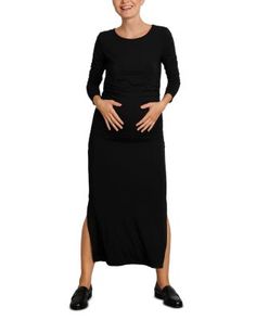 Nom Maternity Curve Maternity Dress Long Sleeve Bodycon, Maternity Dress, Merlot, Maternity Dresses, Pullover Styling, Nom Nom, Floor Length, Round Neck, Pick Up