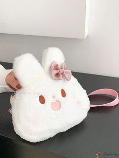 Bird in Bag - ROMWE Female Rabbit Year Plush Shoulder Bag - Kawaii Cute Design, Perfect for Autumn and Winter Fashion - Ideal Niche Bag for Girls, featuring Cartoon Rabbit Messenger Style Female Rabbit, Rabbit Year, Kawaii Bag, Cartoon Rabbit, Novelty Bags, Rabbit Cartoon, Bird In Bag, Cute Design, Autumn And Winter