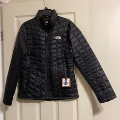 Women’s North Face Thermoball Eco Jacket Standard Fit Color: Tnf Black Never Worn 100% Polyester Lining: 100% Nylon 2 Side Waist Pockets The North Face Puffer Jacket For Fall Winter Sports, Black The North Face Sporty Puffer Jacket, Black Sporty The North Face Puffer Jacket, Black Sporty Puffer Jacket By The North Face, Black Quilted Jacket For Outdoor Activities, Black Quilted Long Sleeve Jacket For Outdoor Activities, Black Quilted Long Sleeve Jacket For Outdoor, Black Long Sleeve Quilted Jacket For Outdoor Activities, The North Face Sporty Winter Sports Outerwear