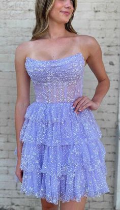 Strapless Ruffle Homecoming Dress,Cocktail Dress with Sequin – DressesTailor Strapless Short Dress, Mitzvah Dresses, Formal Ideas, 2023 Homecoming, Bm Dresses, Strapless Dresses Short, Dama Dresses, Prom Inspo, Cute Homecoming Dresses