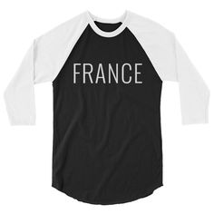 France T-Shirt Made To Order Detroit Logo, Raglan Shirt, Cotton Long Sleeve Shirt, Raglan Shirts, Colored Denim, Classic Rock, Baseball T Shirt, Raglan Sleeve, Baseball Tshirts