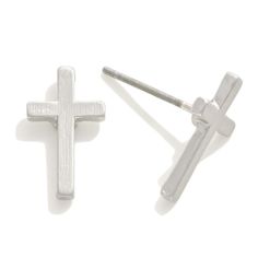 These silver Dainty Metal Cross Stud Earrings add a subtle touch of elegance to any outfit with their delicate size of approximately .5" L. Crafted with high-quality materials, these earrings are perfect for those looking for a stylish and timeless accessory. A must-have for any jewelry collection. Cross Stud Earrings, Cross Earrings Studs, Metal Cross, Timeless Accessories, Metal Earrings, Gold Earrings Studs, Silver Earrings Studs, Metallic Silver, Gold Metal