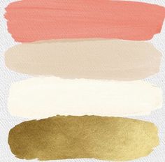 four different shades of gold, white and pink