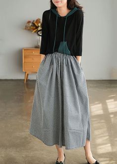 Diy Black Oversized Plaid Pockets Cotton Pants Skirt SummerFabric: Cotton 45%, Linen 55%Size & Fit: This garment fits true to size.Length: Size 2XL measures 35.1"from waist to hem.Waist:Fitted - elastic waist allows stretch Hip: Loosely Fitted. room for hips. Hand Wash Cold. Black Cotton Bottoms With Gathered Skirt, Casual Spring Full Skirt Bottoms, Black Relaxed Fit Midi Skirt, Casual Full Skirt Bottoms, Casual Baggy Midi Skirt, Casual Baggy Black Skirt, Casual Black Baggy Skirt, Black Relaxed Fit Skirt For Spring, Relaxed Fit Black Gathered Skirt