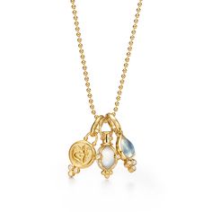 Temple St. Clair Signature Charm Necklace Temple St Clair Jewelry, Blue And Gold Jewelry, Crystal Amulet, Jewelry Stack, Beaded Ball, Luxury Watch Brands, Angel Pendant, Statement Accessories, Blue Moonstone