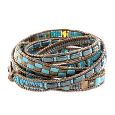 Colorful Glass Beaded Wrap Bracelet from Guatemala - Traditional Style | NOVICA