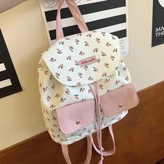 Casual Large Capacity Backpack For Spring, Casual Student Backpack For Spring, White School Backpack For Spring, Spring Casual Student Backpack, White Backpack For Daily Use In Spring, Pink Backpack For Students In Spring, Student Backpack For Spring, Spring White Backpack For Daily Use, Pink Student Backpack For Spring