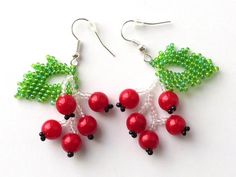 Red Currant earrings Summer outdoors Summer party Beaded | Etsy Gift Red Beaded Earrings With Bead Caps, Party Dangle Beaded Earrings With Bead Caps, Casual Beaded Earrings Gift, Casual Colorful Beaded Earrings As Gift, Casual Colorful Beaded Earrings For Gift, Casual Beaded Dangle Earrings As Gift, Casual Beaded Earrings With Ear Wire As A Gift, Casual Beaded Drop Earrings As Gift, Casual Party Beaded Earrings