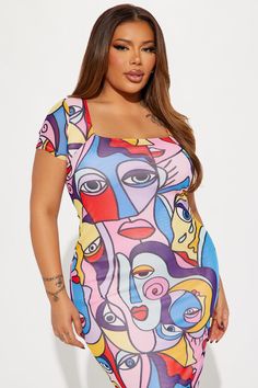 Available In Multi Color. Mesh Midi Dress Short Sleeves Square Neckline Stretch Length = 44" Disclaimer Print Placement May Vary Body: 95% Polyester 5% Spandex Lining: 100% Polyester Imported | Jenna Portrait Mesh Midi Dress size XL by Fashion Nova Mesh Midi Dress, Midi Short Sleeve Dress, Color Fashion, Print Placement, Dress Short, Large Size Dresses, Colorful Fashion, Square Neckline, Fashion Nova