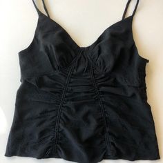 Free People Brand Tank Top Adjustable Straps Black Color Scrunched Design (See Picture Above) Never Worn. New With Tags Still Attached. Size: Small Black Tops With Ruched Back For Summer, Casual Ruched Top For Date Night, People Brand, Free People Black, Free People Tops, Black Color, Adjustable Straps, Free People, Tank Top