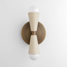 two light fixtures mounted on the wall