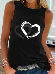 White Tank Tops, Black Tank Top Women, Plus Size Tank Tops, Casual Tops For Women, Summer Style Casual, Boho Stil