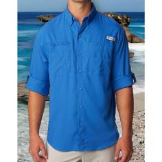 Columbia Pfg- Pro Fishing Gear Great For Fishing, Sun Summer Shirt 128606 - Vivid Blue Colorway Tamiami Long Sleeve ++Mens Size 2xl++ New With Tags Fast Shipping Z4 Blue Camp Shirt With Pockets For Beach, Casual Blue Shirt For Outdoor Activities, Blue Long Sleeve Shirt For Outdoor, Blue Button-up Camp Shirt, Classic Blue Button-up Camp Shirt, Lsu Shirt, Mint Green Shorts, Mens Fishing Shirts, Fishing Long Sleeve Shirts