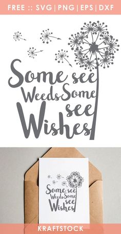 some wedding wishes are written on the front and back of this card, which has a dandelion design