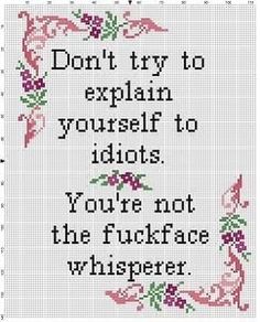 Rude Embroidery, 8x10 Frame, Modern Cross, Cross Stitching, Stitch Design