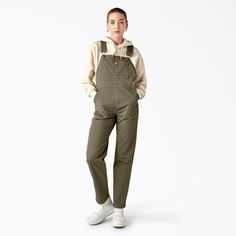 The original Dickies work icon. Our women's overalls are crafted from cotton twill fabric with just enough stretch to keep you moving comfortably. They have adjustable straps, utility pockets, and a hammer loop at the leg for an authentic look. Utility Overalls With Side Pockets And Bib Front, Utility Shortalls With Adjustable Straps, Utility Cotton Shortalls With Side Pockets, Cotton Utility Shortalls With Side Pockets, Outdoor Bib Front Overalls With Pockets, Utility Cotton Overalls With Pockets, Utility Cotton Overalls For Outdoor, Utility Cotton Overalls With Adjustable Straps, Cotton Utility Overalls With Adjustable Straps