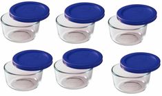 PRICES MAY VARY. 12-pc Storage Plus value pack includes 6 each: 1-cup round storage dishes with blue plastic covers Ideal for refrigerator and freezer storage or taking food on the go BPA free plastic lid is dishwasher safe (top rack only) Pyrex glass is safe in the oven, microwave, refrigerator, and freezer made in the USA The reusable Pyrex 1-Cup Round Glass Storage Dish with Plastic Covers saves waste from landfills as you fill your fridge with leftovers, and the BPA-free plastic lids does yo Pyrex Containers, Pyrex Storage, Cup Food, Cup Storage, Freezer Storage, Food Storage Container Set, Airtight Food Storage, Airtight Food Storage Containers, Glass Food Storage