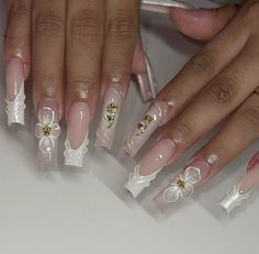 White Y2k Nails, White Nail Set, White Tip Acrylic Nails, Concert Nails, Coffin Nails Ombre, Angel Nails, Airbrush Nails, Summery Nails