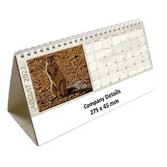 a desk calendar with an image of a ground squirrel