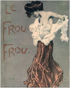 a woman in a dress with the words le frou - frou on it