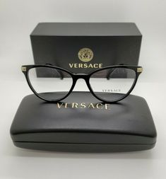 VERSACE MOD. 3261 GB1 WOMENS EYE GLASSES FRAMES 54-17-140 NEW w. CASE & BOX!!! SELLING BEAUTIFUL RARE VERSACE FRAMES. IDEAL FOR PRESCRIPTION USE. FRAMES COME WITH ORIGINAL VERSACE CASE AND BOX!! (As in first picture) Eye Size 54 Bridge Size 17 Temple length 140 BRAND NEW AND 100% AUTHENTIC GUARANTEED! I GUARANTEE THAT THESE EYEGLASSES ARE 100% AUTHENTIC, PLEASE CHECK MY FEEDBACK AND BID WITH CONFIDENCE!!! TRACKING AND INSURANCE ARE INCLUDED!!! Check out my other items! Be sure to add me to your Feminine Glasses Frames, Womens Eye Glasses, Feminine Glasses, Cute Glasses Frames, Classy Glasses, Womens Glasses Frames, Odd Things, Versace Glasses, Eye Glasses Frames