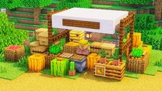 #minecraft #store #ideas #decoration Minecraft Villager Marketplace, Minecraft Market Build, Stores In Minecraft, Store Minecraft Ideas, Village Market Minecraft, Minecraft Farmers Delight, Park Minecraft Ideas, Minecraft Outdoor Decor Ideas, Minecraft Market Stand