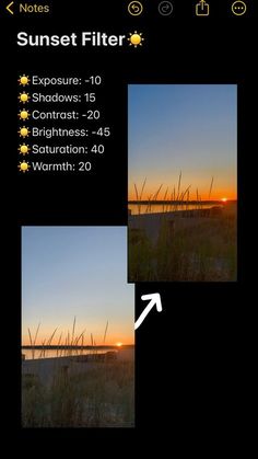 the sunset filterr app is open to show photos and then click on the phone