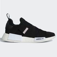 Core Black / Core Black / Cloud White New In Box! Elastic Closure Textile Upper Textile Lining Boost Midsole Rubber Outsole Womens Nmd R1, Adidas Shoes Nmd, Nmd Adidas, Black Adidas Shoes, Adidas Originals Nmd R1, Adidas Activewear, Low Cut Shoes, Adidas Originals Nmd, Adidas Nmd R1