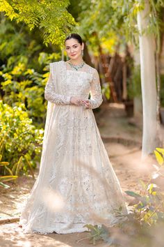 Brand: AZZAL by Ayesha & UsmanProduct: D-06 SafedCollection: AZZAL by Ayesha & Usman Noor Wedding Formals Unstitched CollectionFabric: Net PRODUCT DETAILS: Embroidered front kali with hand Embellishment (NET)6 Pcs Embroidered Back kali 6 Pcs (NET) Embroidered Front body with Embellishment 1 Pcs (NET) Embroidered Back body with 1 Pcs (NET) Embroidered Front Border With Embellishment 1.75 Yards (NET) Embroidered Back Boreder 1.75 Yards (NET) Embroidered Sleeve with Embellishment 0.67 Yards(NET) Em White Dupatta, Hand Embellishment, Pakistani Bridal Wear, Suit Fabric, White Maxi, Silk Dyeing, Pakistani Outfits, Fabric Stores Online, Designer Suits